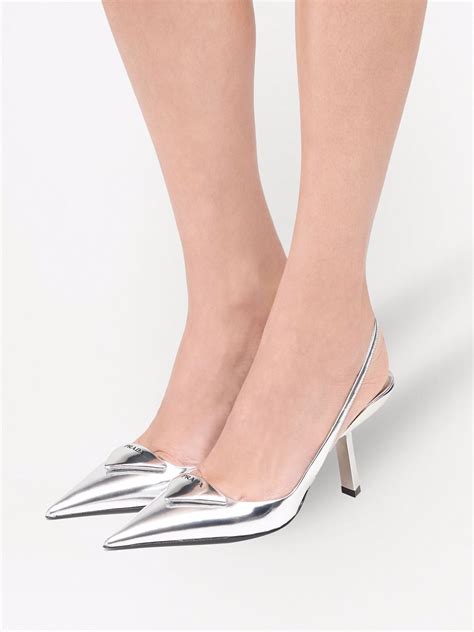 prada metallic slingback pumps.